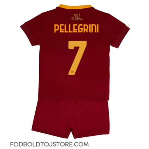 AS Roma Lorenzo Pellegrini #7 Hjemmebanesæt Børn 2022-23 Kortærmet (+ Korte bukser)